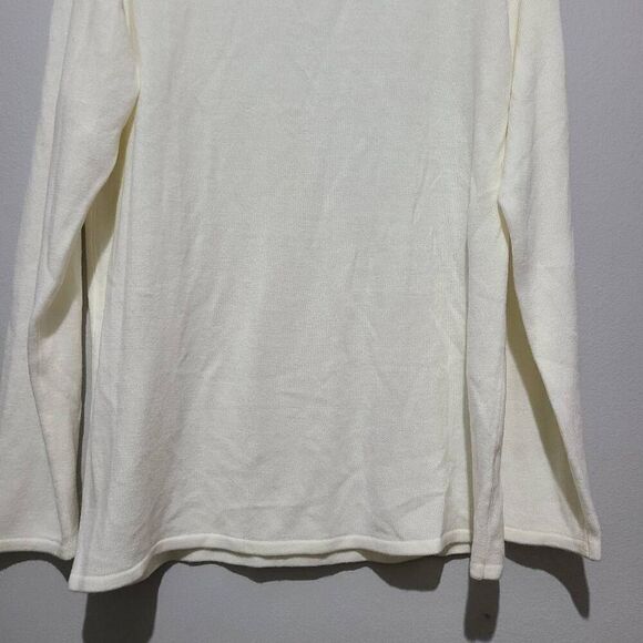 Susan Graver Weekend Essentials Comfy Cotton Raglan Top Ivory Size M - Picture 2 of 9